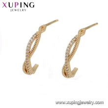 94742 Xuping высокого качества оптом ювелирные изделия, 18-каратного золота простой формы красивые серьги для женщин
